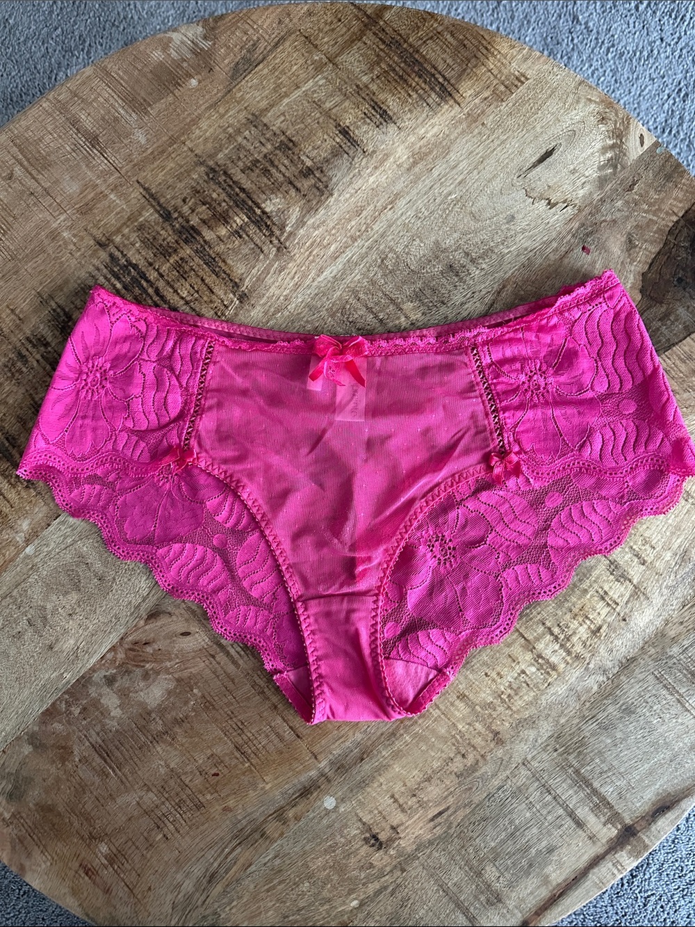 Empriente Hot Pink All Lace Bikini Panty